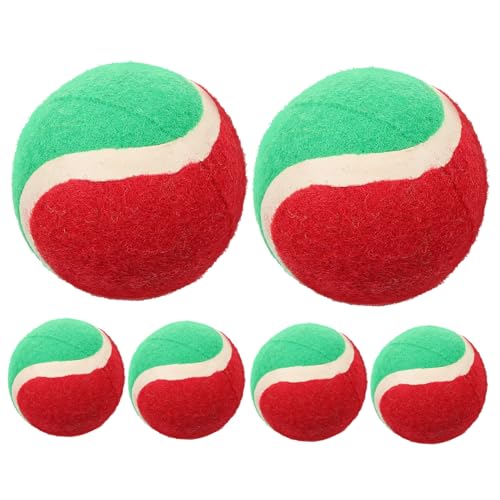 Sosoport 6St Spielzeugball für Haustiere quietschende Tennisbälle Weihnachten quietschender Tennisball spielbälle für Hunde Hundetraining Spielzeug Hundebälle Tennisbälle für Hunde kauen von Sosoport