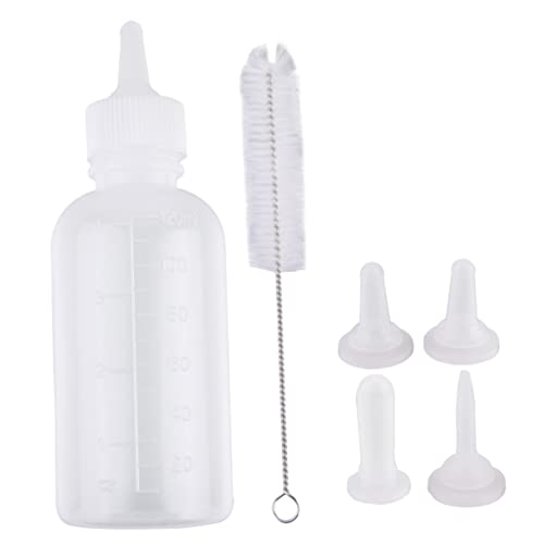 Sosoport 6-teiliges Stillflaschen-Set für Haustiere 120 Ml Fütterungsflasche für Hunde und Katzen Schnuller und Bürste Sicheres Silikonmaterial von Sosoport