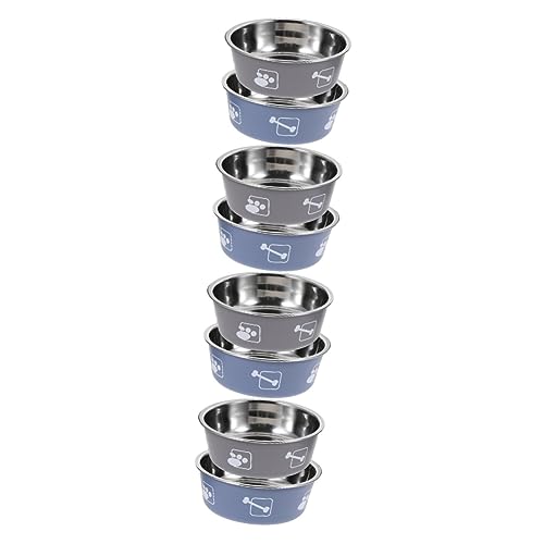 Sosoport 8 STK Haustiernapf aus Edelstahl pet Feeder pet Water Bowl Haustierfutterbehälter stehende Katzennäpfe Hund wassernapf Haustierfutterhalter hundefutterspender Rostfreier Stahl von Sosoport