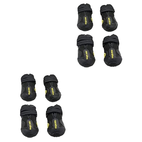 Sosoport 2 Sets Bequeme Haustier-hundeschuhe Schneestiefel Schwarz Nicht-Sohle Für Outdoor-Abenteuer 4 Stück * 2 von Sosoport