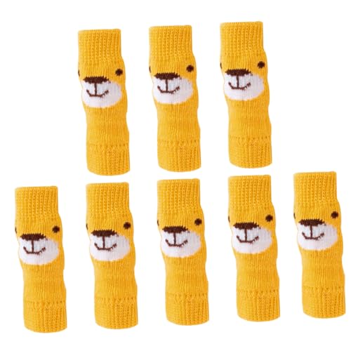 Sosoport 8 Sätze Haustier socken hundesocken Dog Socks Welpenschuhe Chihuahua wärmer Winterhandschuhe Pfote Haustierzubehör Beingelenkschutz für Haustiere Elastizität Knieschützer Gamaschen von Sosoport