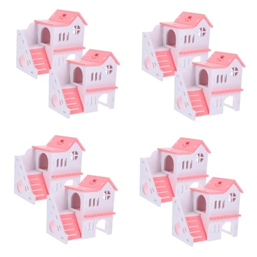 Sosoport 8 STK Hamster Doppel Villa hamsterhaus Hamster häuschen Hamster Versteckmöglichkeit Hamster Wohnung Rattenversteck Rattenhaus Meerschweinchen Hamsterkäfig Rennmaus Igel Zubehör PVC von Sosoport