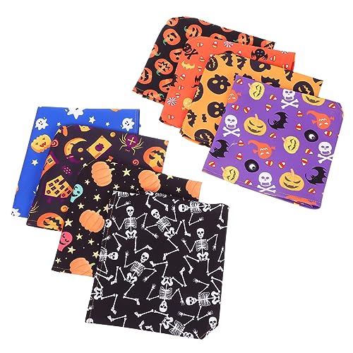 Sosoport 8St Halloween-Dreiecksschal Welpen-Bandanas Halloween-Katzenschal Welpen-Dreiecksschal Haustier Dog Bandana Hundehalstücher Welpen-Halloween-Schal Halloween-Welpenbandana Polyester von Sosoport