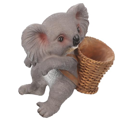 Sosoport Aquarienverzierungen Dekorationen für Aquarien Aquarium Luftpumpe Höhle Panzer gefälschtes Aquarium Koala Dekoration Aquariumzubehör Kleiner Koala Gartenschmuck Koala-Figuren Harz von Sosoport