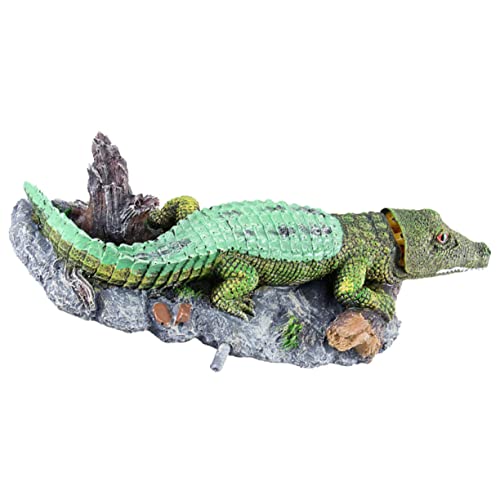 Sosoport Aquarium Alligator Ornament Aquarium Dekor Aquarium Krokodil Ornament Aquarium Dekorationen Heim Aquarium Dekoration Aquarium Krokodil Statue Dekor Künstliche Krokodil Statue von Sosoport