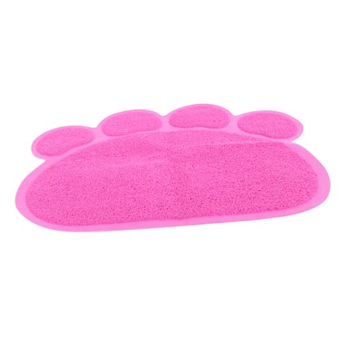 Sosoport Auslaufsichere Matte für Katzentoilette Kätzchenstreumatte Hundefuttermatte Katzenklo Unterlage Katzentoilette Matte Haustierzubehör rutschfeste Haustiermatte Streumatten PVC Rosy von Sosoport