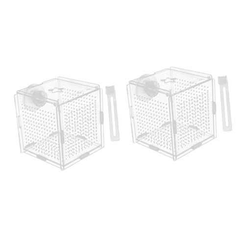 Sosoport Box Mit 2 Sätzen Betta-Box Aquarium Netz Bausatz Haken Dekorationen Für Aquarien Kühler Tank Filter Für Aquarien Automatisch Zuchtfall Für Aquarien Aquarienfische Transparent Acryl von Sosoport