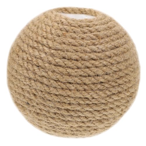 Sosoport Ersatzball für Katzenklettergerüst Katzen interaktives katzenspielzeug Bissfestes Katzen Ball mit Seil Kratzball für Kätzchen Heimtierbedarf Sisal Light Brown von Sosoport