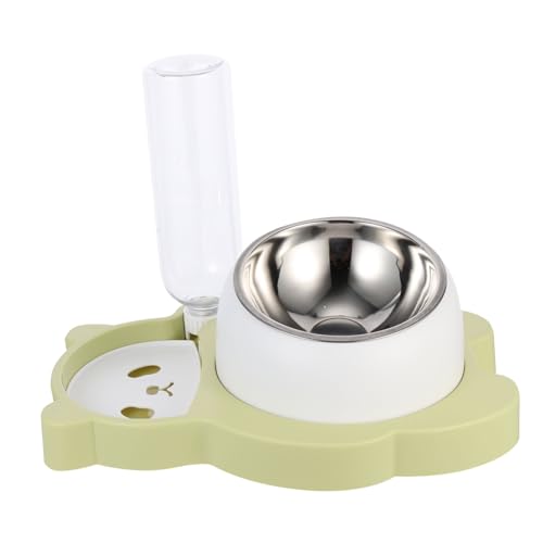 Sosoport Futternapf für Haustiere Hund Selbstfütterer Katzennapf verschütten doppelt Dog Bowl hundeschale katzenfutter automatischer Wasserspender Katzennäpfe Rostfreier Stahl Green von Sosoport