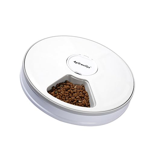 Sosoport Futterspender für Haustiere pet Feeder Hunde futterautomat Automatischer Futterautomat für Haustiere automatischer Hundefutterautomat Lebensmittel Zubringer Katzenfalle Weiß von Sosoport