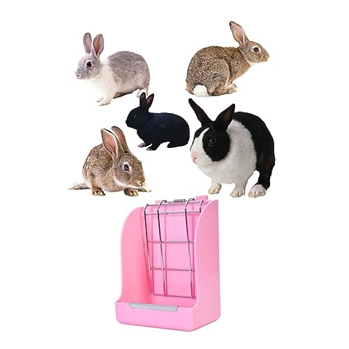 Sosoport Futterstelle Für Kaninchen Hasengrasregal Meerschweinchen Futter Futterautomat Für Hamster Chinchilla Großer Zubringer Häschen-Feeder Grasständer Kaninchenkrippe Rosa von Sosoport