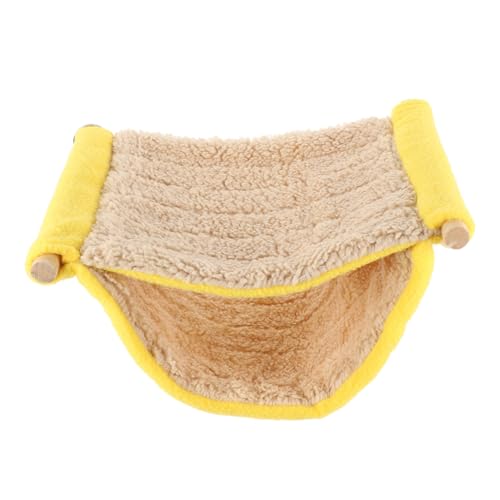 Sosoport Hängende Plüschhängematte Kleintierhängematten Hängematten Für Kleintiere Zubehör Für Sittichkäfige Rattenzubehör Hamsterzubehör Für Käfige Frettchen Hängematte Yellow Flanell von Sosoport