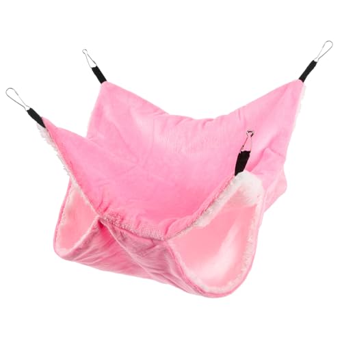 Sosoport Hamster Hängematte hamsterbett Hamster Spielzeug Chinchilla-Nest Meerschweinchen-Hängematte Schlafsack Entzückende Chinchilla-Hängematte Käfig Chinchilla Hängematte Flanell Rosa von Sosoport