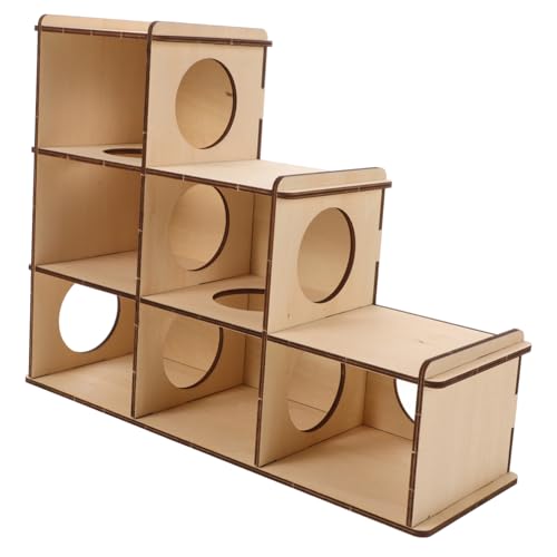 Sosoport Hamster Labyrinth Igel Baumhaus Kreatives Labyrinth Hamsterhaus Kleintiertunnel Holz Hamstertunnel Haustier Training Hamster Spielplatz Haustier Zwerg Labyrinth von Sosoport