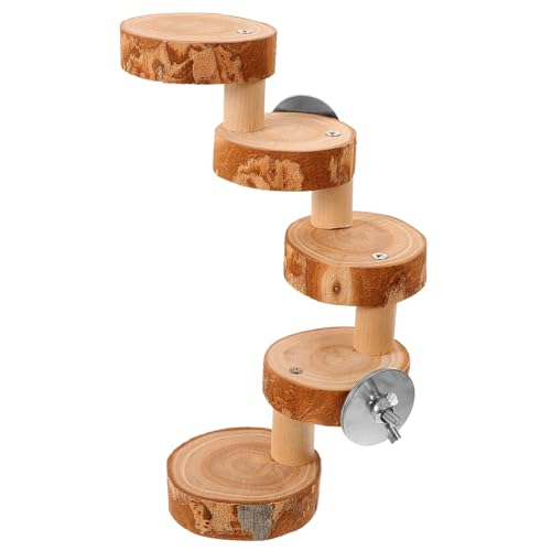 Sosoport Hamster-Spielzeug Hamsterbeißspielzeug Hamster-hängebrücke Kletterleitern Aus Holz Natürliche Vogelleiter Kauspielzeug Für Kleintier-kletterspielzeug Hölzern Massivholz Plattform von Sosoport