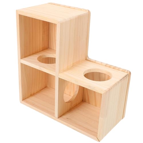 Sosoport Hamster-Spielzeug Hamster Versteck Hamster Käfig Hamster Spieltunnel holzhaus spielsachen spielzeuge Versteckhaus für Meerschweinchen Hamsterhäuser verstecke Massivholz Beige von Sosoport