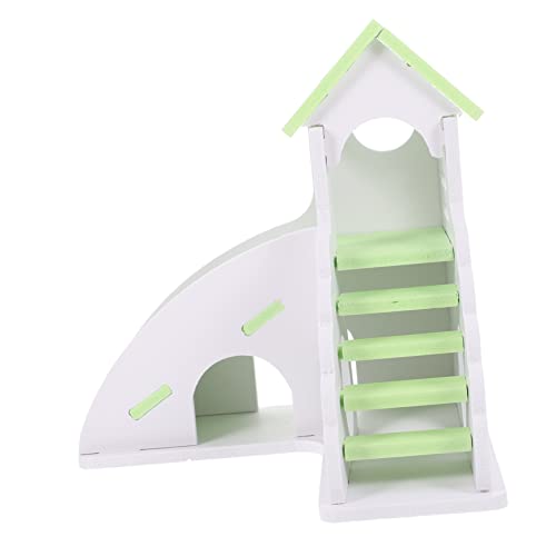 Sosoport Hamster-Spielzeug dekoratives Hamsterspielzeug Hamster verstecken verstecken Hasenrampe Hamster Spielzeug Hamsterhaus Haustierfarbenes Nest Leiter für Hamster PVC Light Green von Sosoport