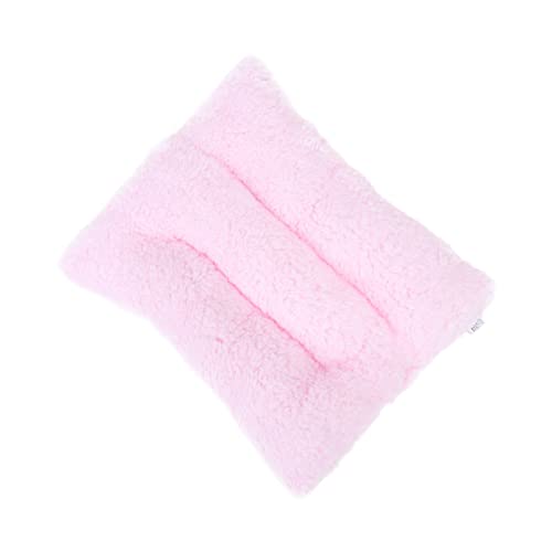 Sosoport Hamster warmes Kissen Hasenhaus Hasenzubehör Igel Bett Einstreu für Meerschweinchen Wintermatte für kleine Haustiere Igeltasche Haustiermatte Schlafmatte Winter Hamster pad Rosa von Sosoport