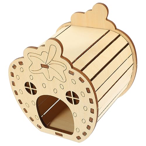 Sosoport Hamsterhaus Für Den Haushalt Heimtierbedarf Hamsterhütte Aus Holz Hamsterkäfig Spielzeug Zum Verstecken von Sosoport