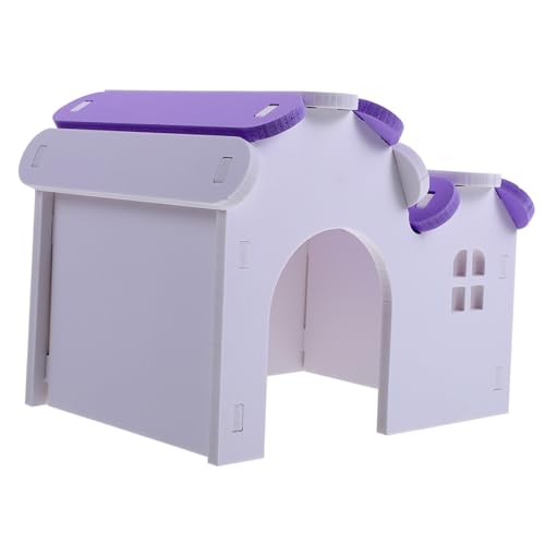 Sosoport Hamsterhöhle Haustierhaus Hamster-spielnest Haustier Schlafhaus Tierheim Schlafvilla Für Hamster Haustiernest Dekoratives Haustierhaus PVC-Material Violett von Sosoport