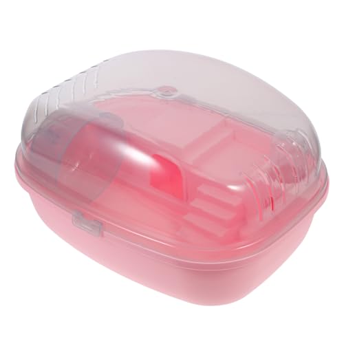 Sosoport Hamsterkäfig Guinea-träger Abgehende Tasche Für Kleine Tiere Tragetasche Für Hamster Haustierkäfig Mit Wasserflasche Kleintiertransporter Hamster-reisekäfig Hamsterhaus Rosa Abs von Sosoport