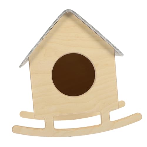 Sosoport Hamsternest hamsterhaus Hamster käfig nagerhaus kleintierhaus Hamsterunterkunft Meerschweinchen Schlafbett Tier Dekor Spielzeug Stock Hamsterstall Hamsterversteck hölzern von Sosoport