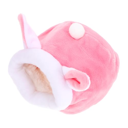 Sosoport Hamsternest meerschweinchen Bett Hamsterhausbett Bett verstecken Käfige drinnen Heu Tierbett kanninchenhäuser pet Bed Hamster-Plüsch-Versteck Hamster Plüschnest Baumwolle Rosa von Sosoport