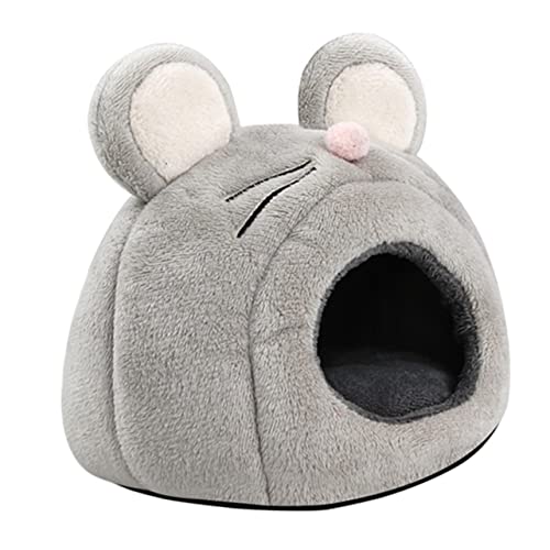 Sosoport Haustierbett Hamster Warm Weiches Spielzeug Bett Für Kleintiere Meerschweinchen Bett Meerschweinchen Versteck Meerschweinchenhütte Hamsterplüsch Hundespielzeug Fussel Grey von Sosoport