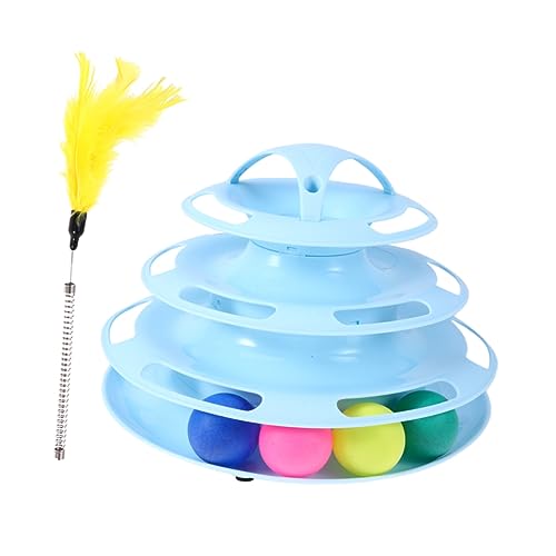 Sosoport Haustierjagdspielzeug Spielzeug für Haustiere Pet-Ball-Spielzeug interaktives Spielzeug Interactive Toys Katzenangel Katzenspuren Spielzeug Bewegungsbedürfnisse von Haustieren Blue von Sosoport