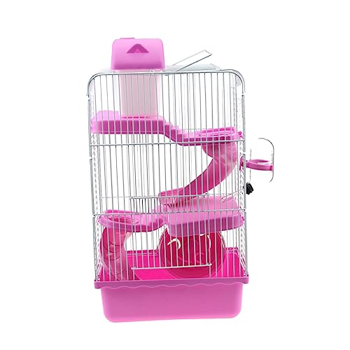 Sosoport Haustierkäfig Hamster käfig Hamster cage tinkflasche scheibtruhe Rad einräder wohmmobil Haustier Laufstall Hamsterkäfig Hamsterspielzeug Villenkäfig für kleine Haustiere Rosa von Sosoport