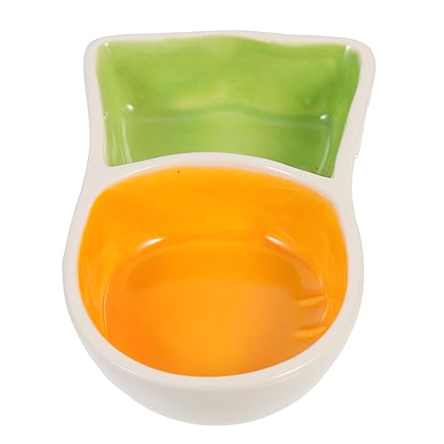 Sosoport Haustiernapf Reptilienschale Eichhörnchen meerschweinchen Futter Chinchilla-Schüssel Kleiner Tierfutternapf pet Bowl keramikschüsseln Rattenschüssel Feeder in Karottenform Orange von Sosoport