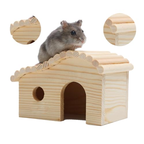 Sosoport Holzhütte Für Kleintiere Bewegliches Spielhaus Mit Nest Ideal Für Hamster Mäuse Und Meerschweinchen Inkl Igelfutterhaus Mit Rattenklappe Perfekte Kuschelhöhle Und von Sosoport