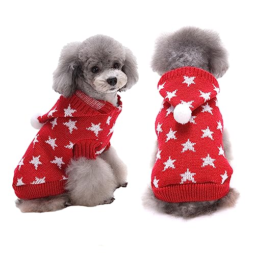 Sosoport Gemütlicher und Stylischer Mantel für Hunde Weihnachts-Kapuzenpullover für Haustiere in Rot von Sosoport