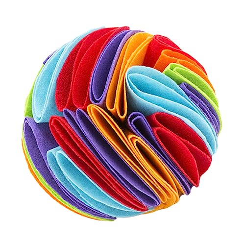 Sosoport Beißspielzeug für Hunde Pet Snuffle 5 Bunte Leckage-nahrungs-backenzahn-spielzeuge Sicheres Filzmaterial Haustier-Spielzeug für Langsames Fressen von Sosoport