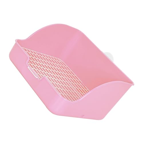 Sosoport Kasten Hasentopf Aus Plastik Kaninchen-töpfchen Katzentoilette Töpfchen-ecktoilette Käfig Töpfchen Trainer Kaninchentoilette Häschen Toilette Einstreu Für Meerschweinchen Rosa von Sosoport