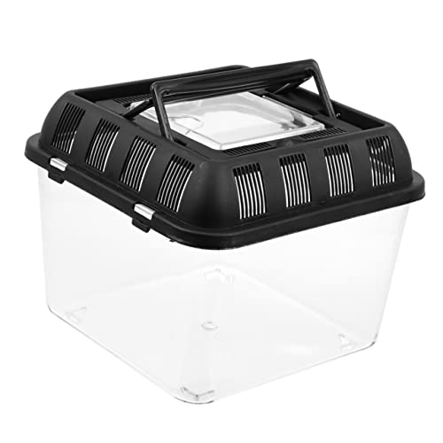 Sosoport Kasten kleine Zuchtbox für Haustiere Wassernapf für Reptilien automatisch Terrarium zubehör Spinnen Box Aquarium für Schildkrötenbecken Schildkröten-Lebensbecken Plastik Black von Sosoport