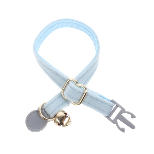 Sosoport Katzenhalsband für Sicherheitshalsband für Kätzchen verstellbares Hundehalsband mit graviertem Katzennamen Verstellbarer Kätzchenkragen Stoff Sky-Blue von Sosoport