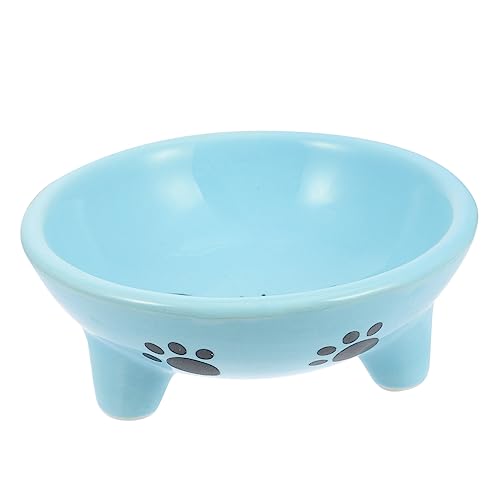 Sosoport Katzennapf aus Keramik pet Supplies pet Bowl keramikschüssel katzenfutter näpfe Katzen dekorativer Fressnapf Welpenschale aus Keramik Welpenzubehör entzückender Futternapf Blue von Sosoport