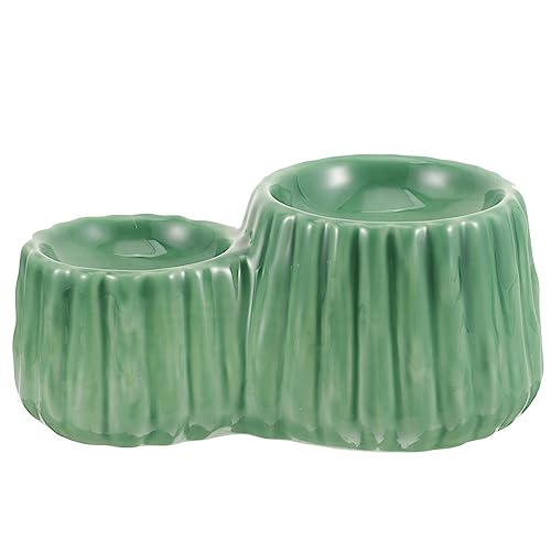 Sosoport Katzenschüssel aus Keramik erhöhter Hundenapf Futternapf für Haustiere Erhöhter Katzennapf pet Water Bowl katzenfutter schüssel Hund wassernapf Katze Fressnapf Light Green von Sosoport