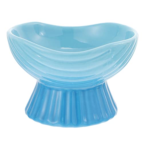 Sosoport Keramiknapf für Haustiere Hündchenschüsseln erhöhter Futterwassernapf pet Rise schüssel pet Bowl Elevated Feeding Bowl katzennäpfe Welpe Keramikschleife erhöhter Haustiernapf Blue von Sosoport