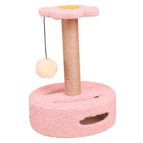 Sosoport Klettergerüst für Katzen katzenkratzmatte kratzmatte für Katzen Kratzbäume für Wohnungskatzen Kratzen Kätzchenkratzer für den täglichen Gebrauch bequemer Katzenkratzbaum MDF Rosa von Sosoport