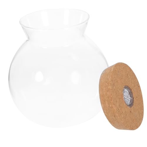 Sosoport Landschaftsflasche wohnzimmerdeko wohnaccessoires fischteller baddekorationen Luftpflanzen Terrarium Driftflasche zum Selbermachen Heimdekoration Glasflasche mit Deckel Holz Weiß von Sosoport