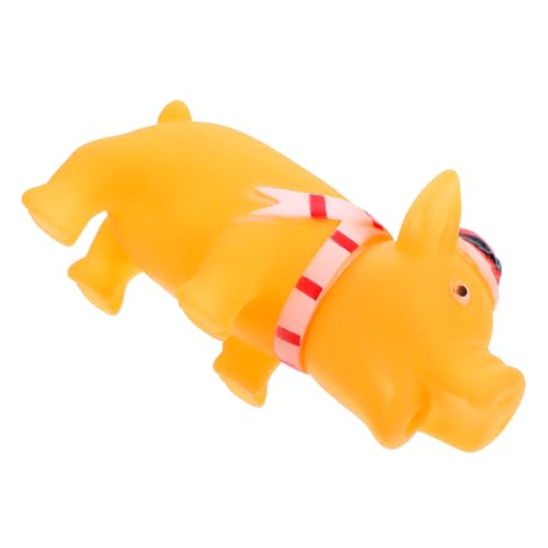 Sosoport Robustes Quietschendes Hundespielzeug Red Hat Pig Latex Welpenspielzeug für Den Innenbereich für Mittelgroße Hunde von Sosoport