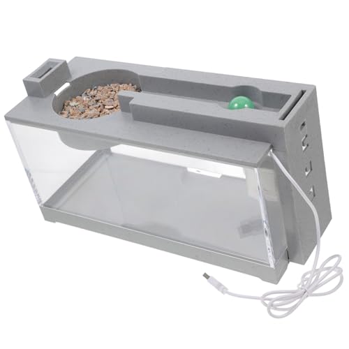 Sosoport Mikro-Aquarium Selbstreinigendes Aquarium Desktop-Mini-Fischglas Aquarium Aquarium Tischfischbecken Mini-Aquarium für den Schreibtisch Betta-Terrarium Halter für Aquarien Abs Grey von Sosoport