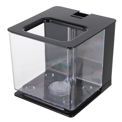 Sosoport Mini-Aquarium Kleines Aquarium Pumpe Bausatz Tank Luft Filter Kanister Mini Fischaquarium Fischnetz Spender Led-lichtleiste Für Aquarien Warmwasserbereiter Für Aquarien Acryl Black von Sosoport