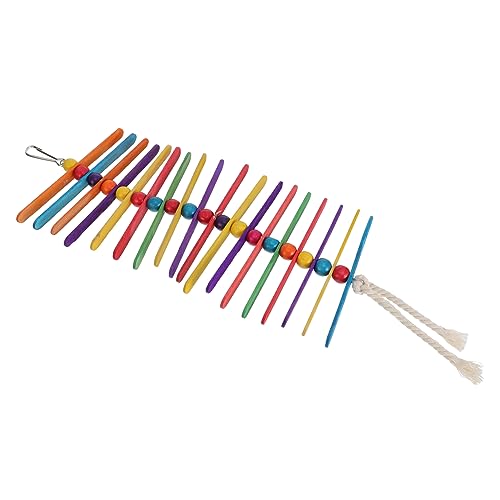 Sosoport Papageienfarbene Holzspäne Vogelspielzeug Vogelkäfig Papageienfutter Papageienbarsch Papageienspielzeug Papageienträger Papagei Spielstand Zubehör Für Papageienkäfige Colorful von Sosoport