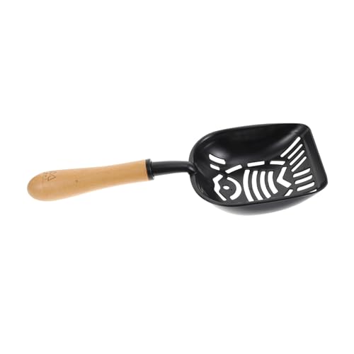 Sosoport Schaufel für Katzenstreu Kotschaufel im leichten Design leckbar Kratzer cat Litter Shovel katzenstreu schippe kunststoffreiniger Katze Sandschaufel Katzenkotschaufel Buche Black von Sosoport