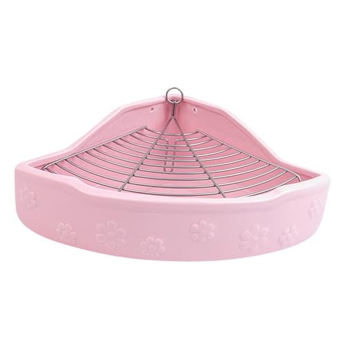 Sosoport Toilettenbecken für Haustiere Bunny hasenscheisse urin Litter pet Supplies Guinea-Frettchen Haustier kleine Rattentoilette Haustier-Reinigungstoilette meerschweinchen Toilette Rosa von Sosoport