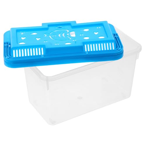 Sosoport Tragbares Aquarium Transportbehälter Für Fische Aquarium Fischbecken Kleines Schildkrötenbecken Kunststoff-Terrarium Plastikfischglas Schildkrötenkäfige Betta-Aquarium Sky-Blue Abs von Sosoport