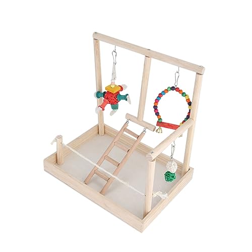 Sosoport Vogelspielständer Hamsterleiter Vogel Hängender Barsch Nymphensittich-Spielplatz Kleines Vogelspielzeug Haustierzaun Kleintierlaufstall Spielset Aus Holz Spielzeuge Bambus Papagei von Sosoport